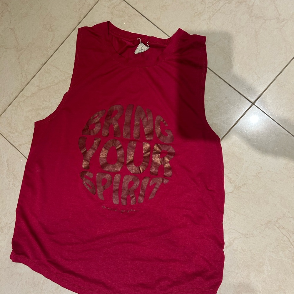 Peloton spritual gangster Bold Red Muscle Tee